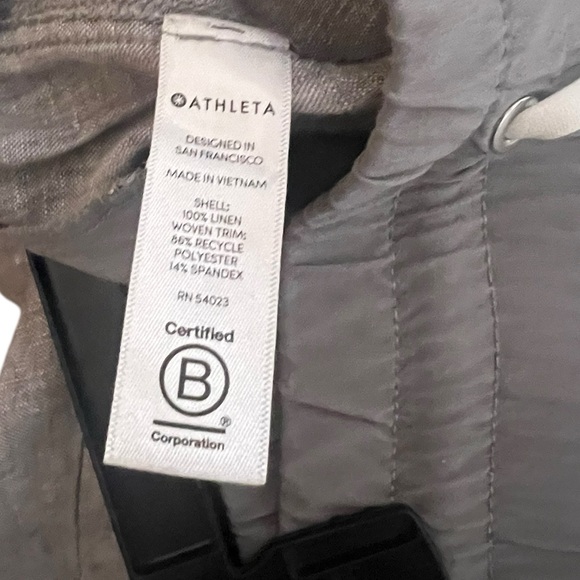 Athleta Cabo Linen Wide Leg Pant Grey Size 6 - Picture 12 of 12